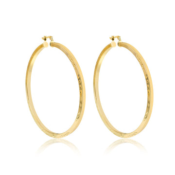 18K Gold Layered Oro Laminado Hoops